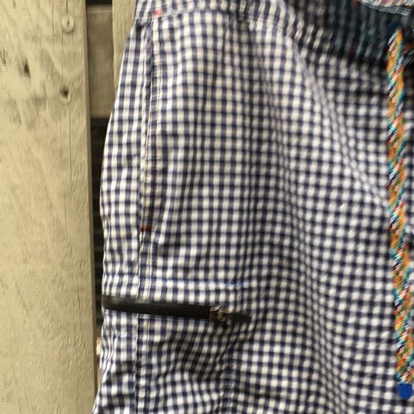 ROBERT GRAHAM 34 Gingham Shorts Classic Fit Contrast cuff swim Short - Picture 6 of 14